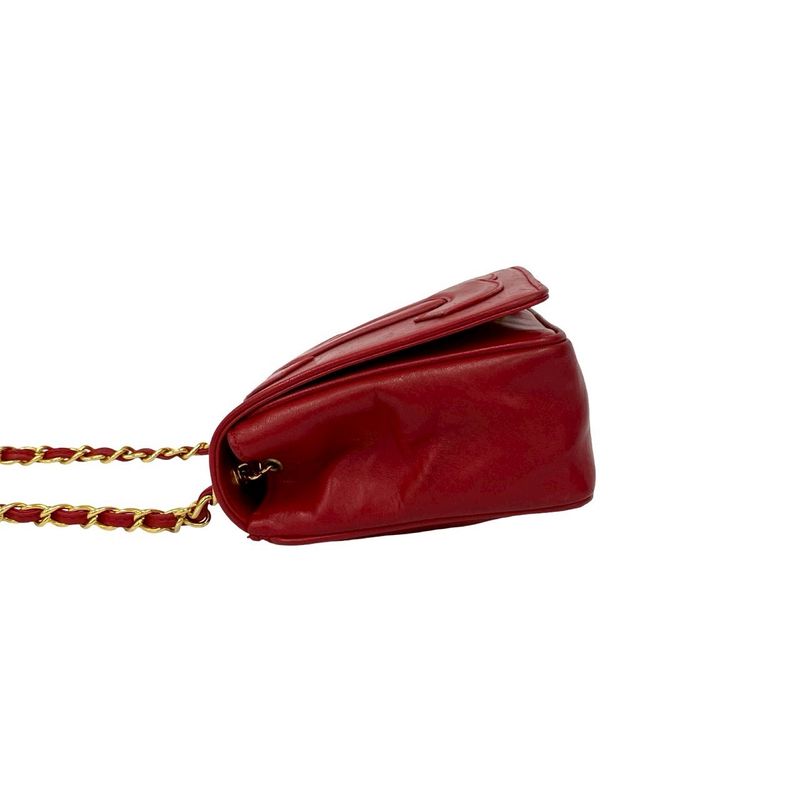 Chanel Card Seal 0 CC Logo Lambskin Chain Mini Shoulder Bag
