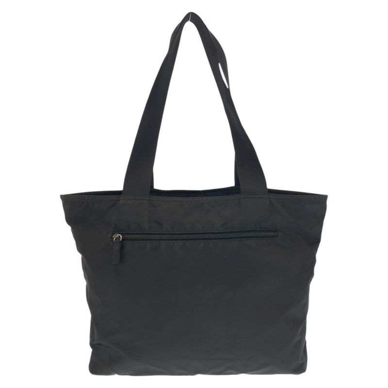 Prada Tessuto Black Silver Nylon Shoulder Bag Tote