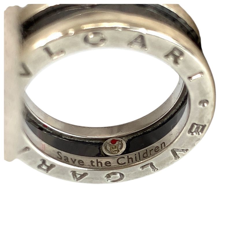 Bvlgari Zero One Save the Children Silver Black Ceramic Ring