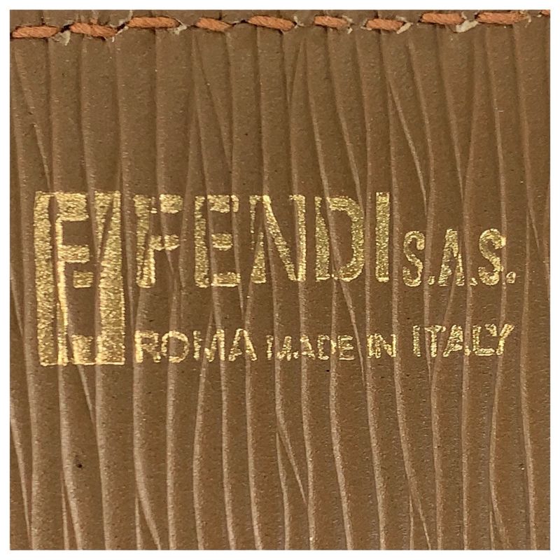 Fendi Vintage Zucca Brown Gold Leather Shoulder Bag