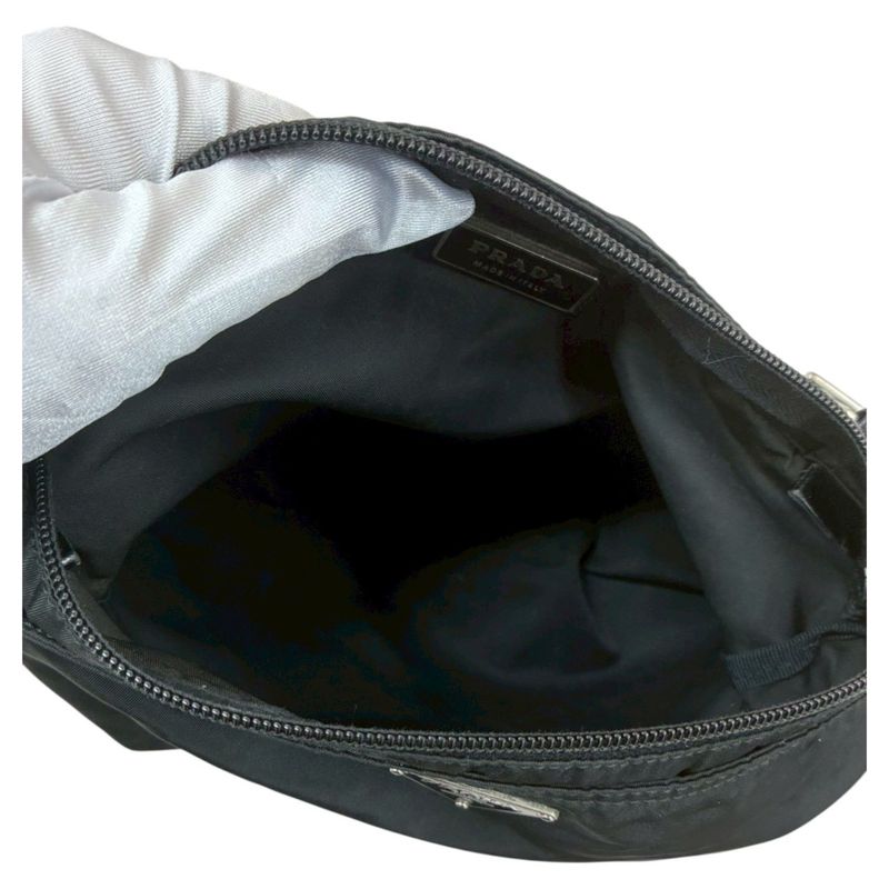 Prada Triangle Logo Tessuto Black Nylon Shoulder Bag