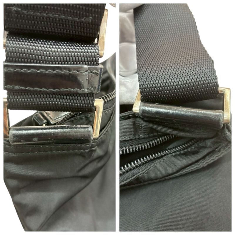 Prada Triangle Logo Tessuto Black Nylon Shoulder Bag