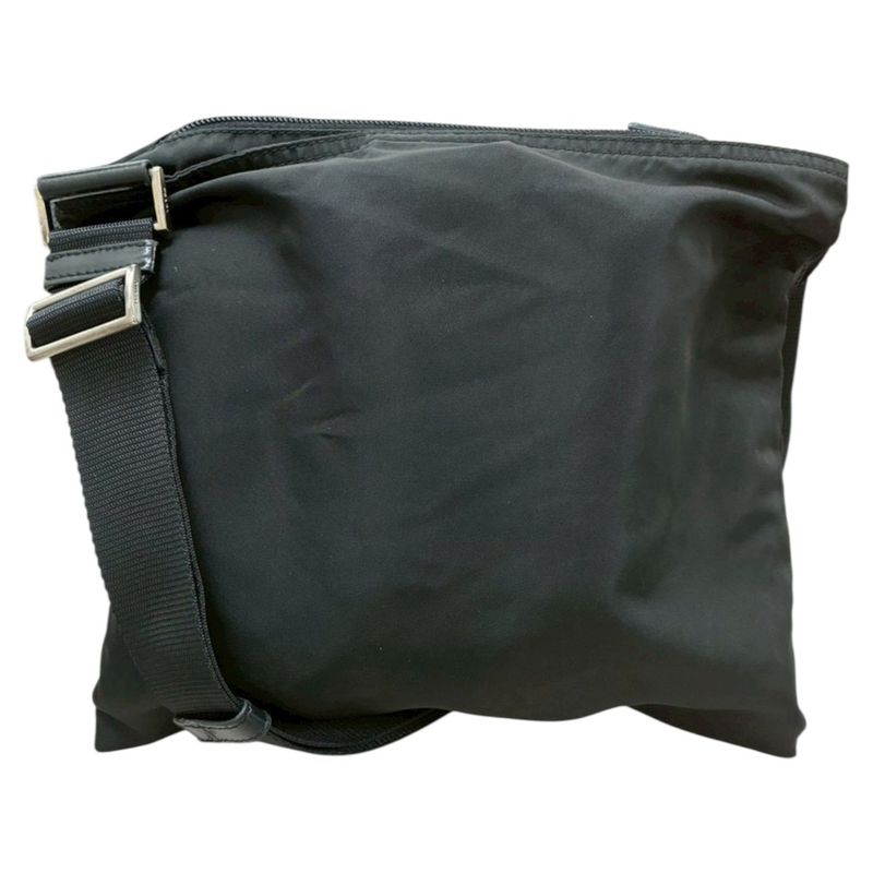 Prada Triangle Logo Tessuto Black Nylon Shoulder Bag