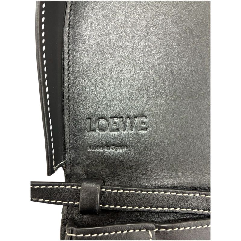 Loewe Anagram Heel Pouch Black Leather Shoulder Bag