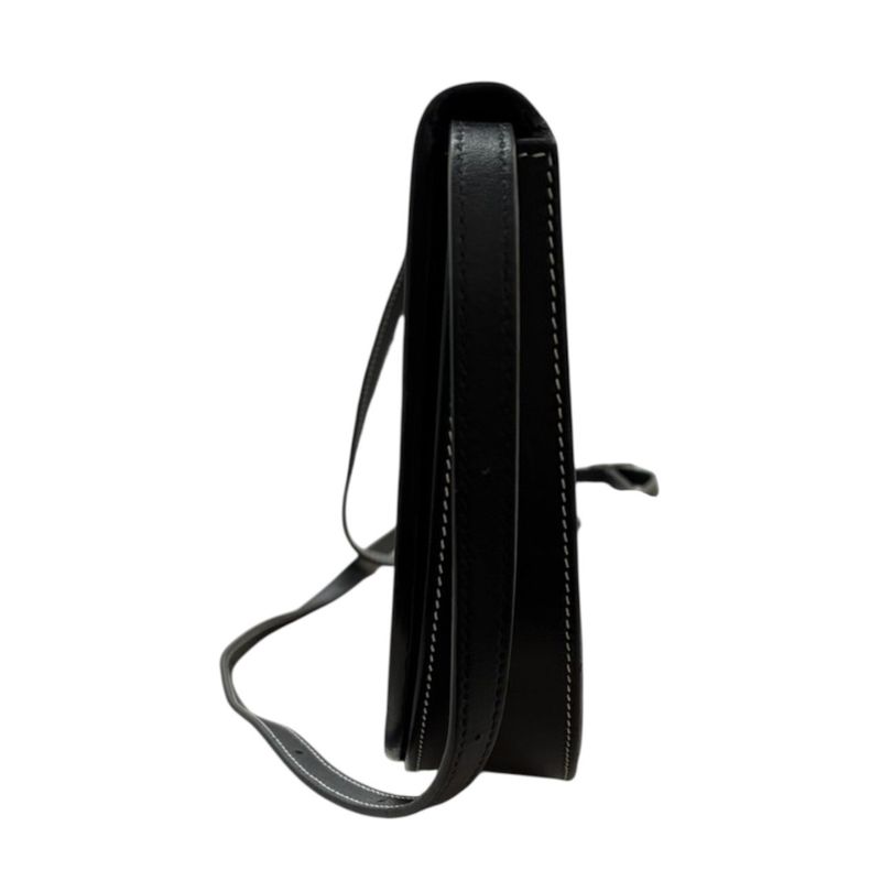 Loewe Anagram Heel Pouch Black Leather Shoulder Bag