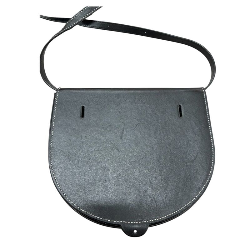 Loewe Anagram Heel Pouch Black Leather Shoulder Bag