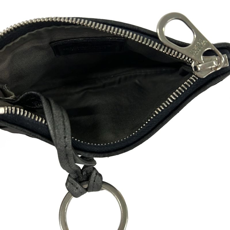 Bottega Veneta Coin Case Intrecciato Black with Key Ring Leather