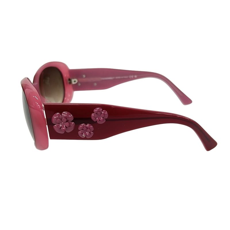Chanel Sunglasses Dark Brown Gold Pink Camellia Dark X Bold X