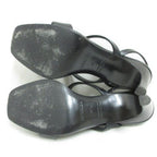 Hermes Glam 75 Sandals Leather Kelly Buckle 35.5 Black Strap X