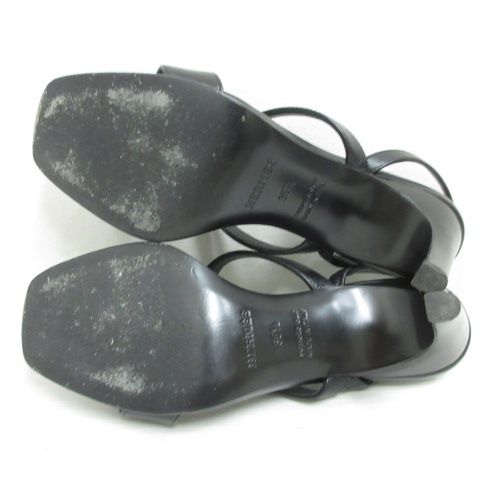 Hermes Glam 75 Sandals Leather Kelly Buckle 35.5 Black Strap X