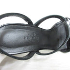 Hermes Glam 75 Sandals Leather Kelly Buckle 35.5 Black Strap X