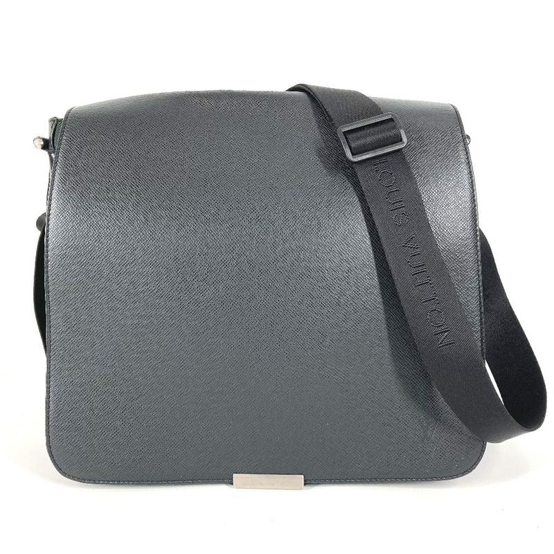 Louis Vuitton Shoulder Bag Victor Taiga Leather Ardoise Black Ardoise X Khaki