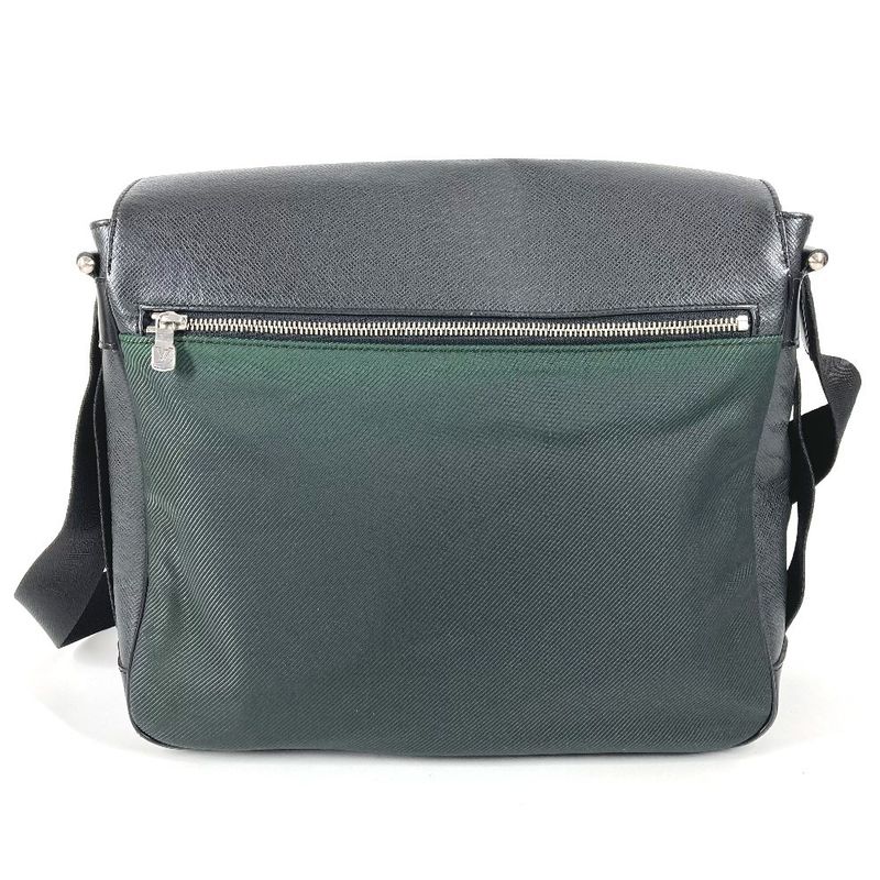 Louis Vuitton Shoulder Bag Victor Taiga Leather Ardoise Black Ardoise X Khaki