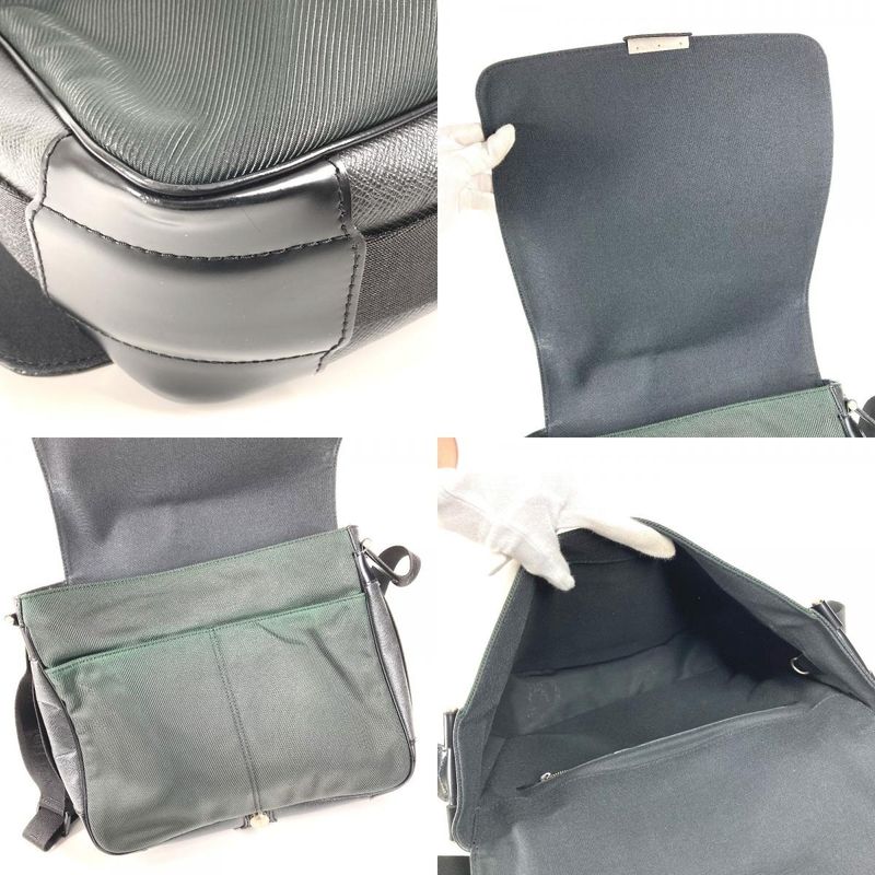 Louis Vuitton Shoulder Bag Victor Taiga Leather Ardoise Black Ardoise X Khaki