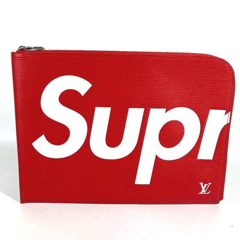 Louis Vuitton Clutch Pochette Jour GM Epi Leather Red White