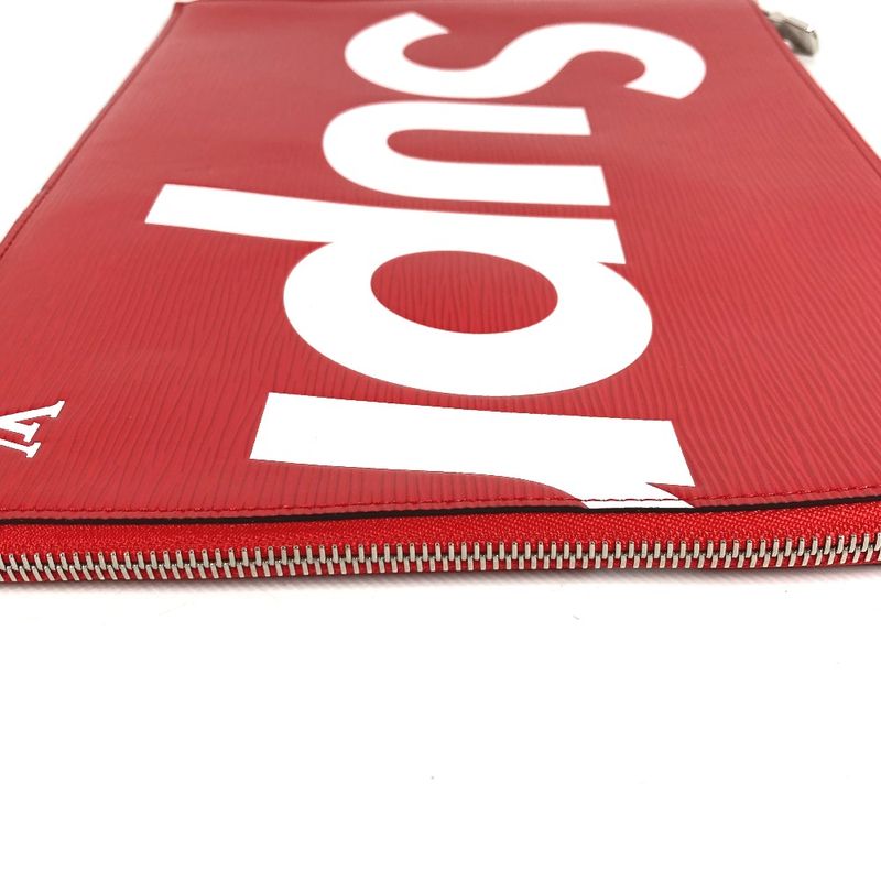 Louis Vuitton Clutch Pochette Jour GM Epi Leather Red White
