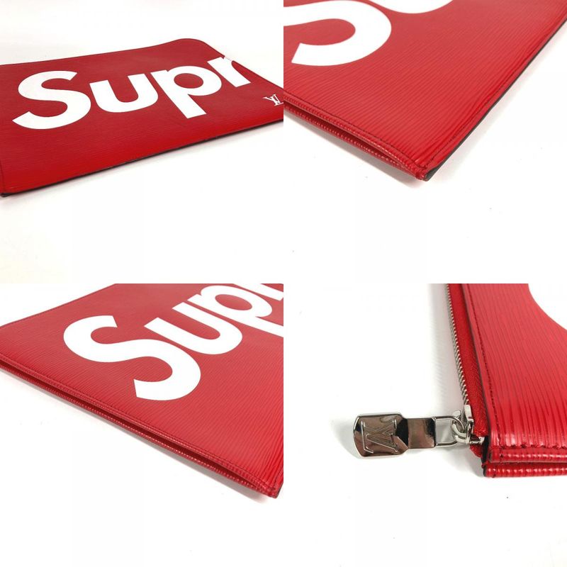 Louis Vuitton Clutch Pochette Jour GM Epi Leather Red White