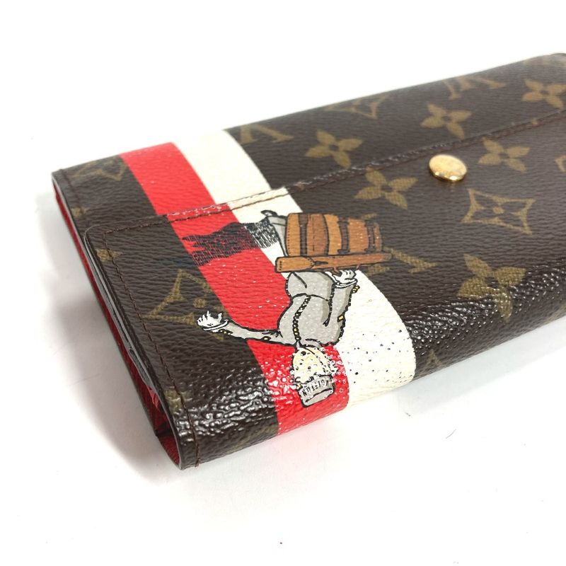 Louis Vuitton Wallet Portefeuille Sarah Monogram Brown Red