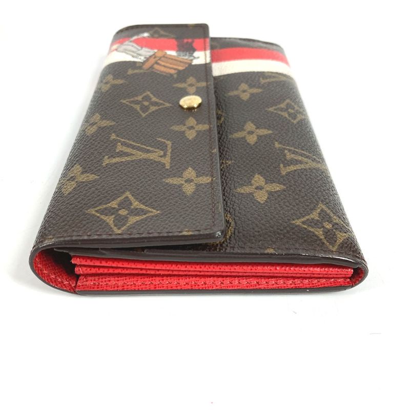 Louis Vuitton Wallet Portefeuille Sarah Monogram Brown Red