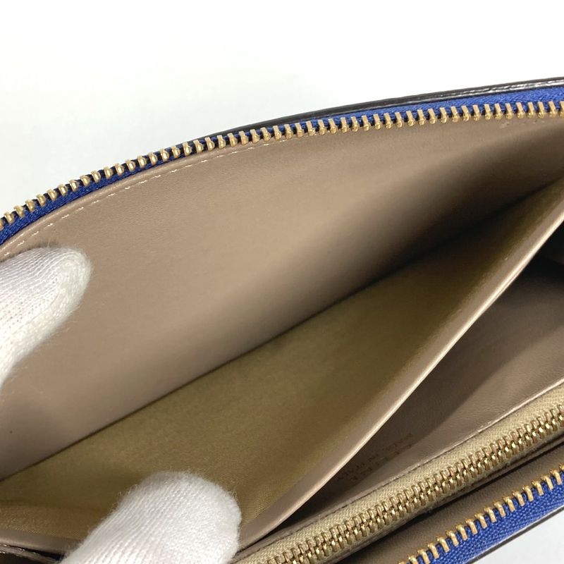 Celine Wallet Logo Leather Blue