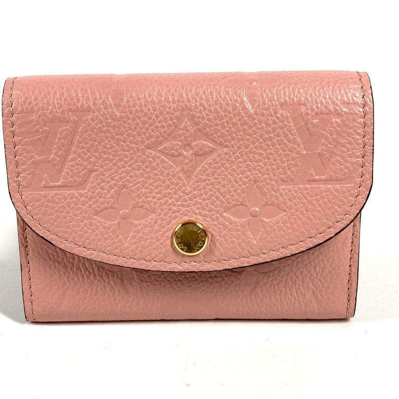 Louis Vuitton Bifold Wallet Porte Monnaie Rosali Monogram Rose Pudol Pink