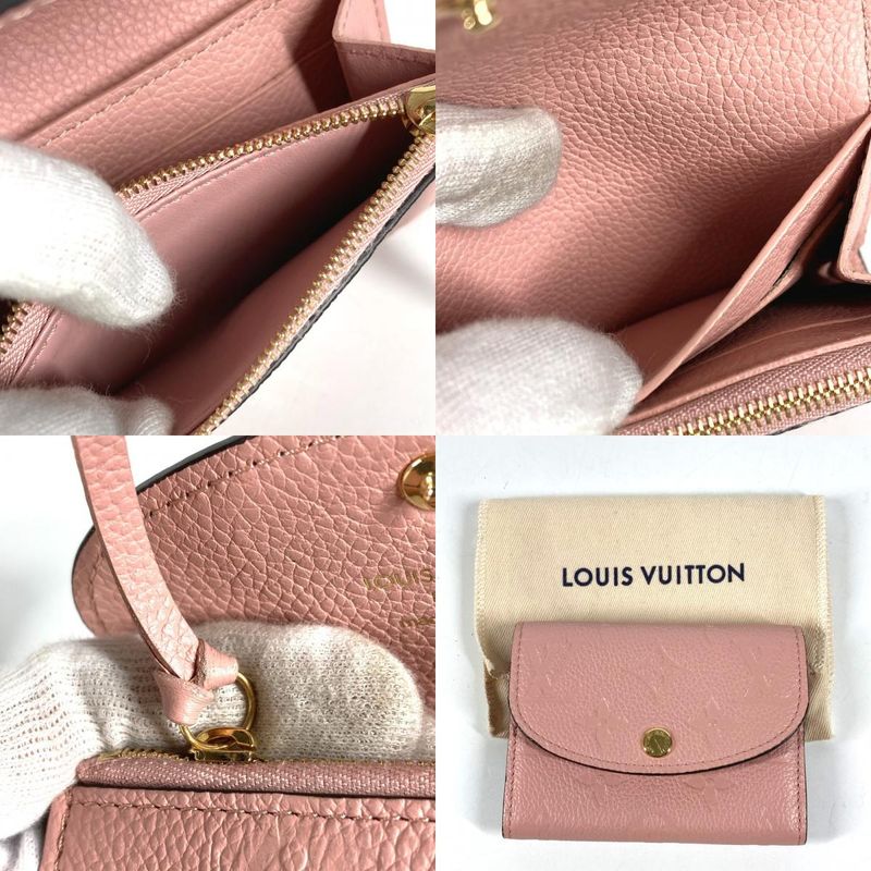 Louis Vuitton Bifold Wallet Porte Monnaie Rosali Monogram Rose Pudol Pink