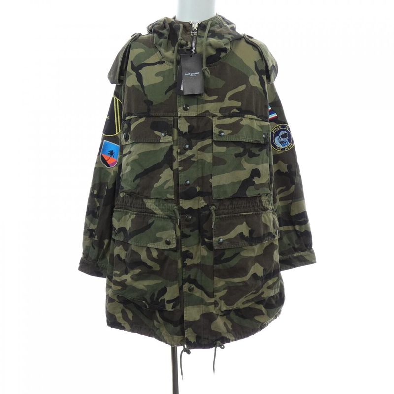 Saint Laurent Jacket Camouflage Khaki Style Camouflage