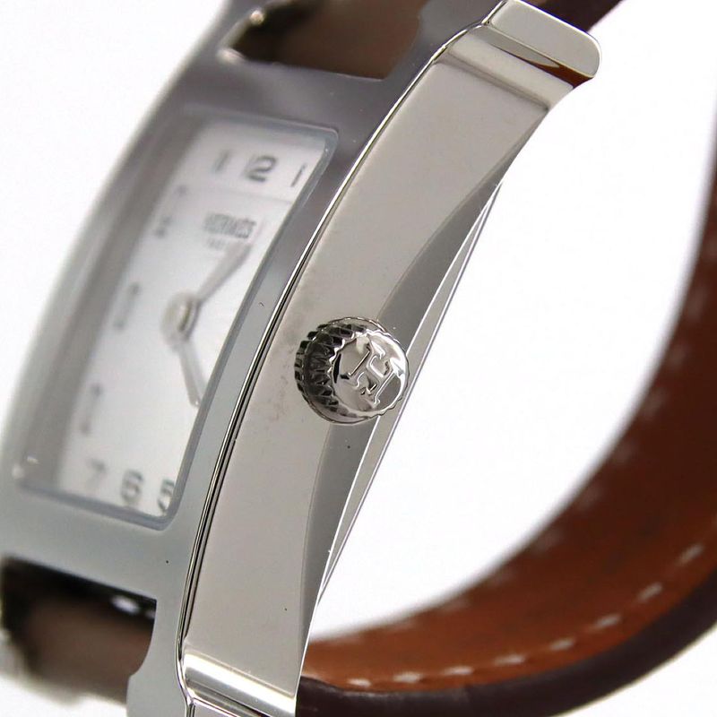 Hermes Watch SS Quartz Dial Color: White Arabic