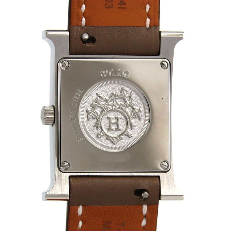 Hermes Watch SS Quartz Dial Color: White Arabic