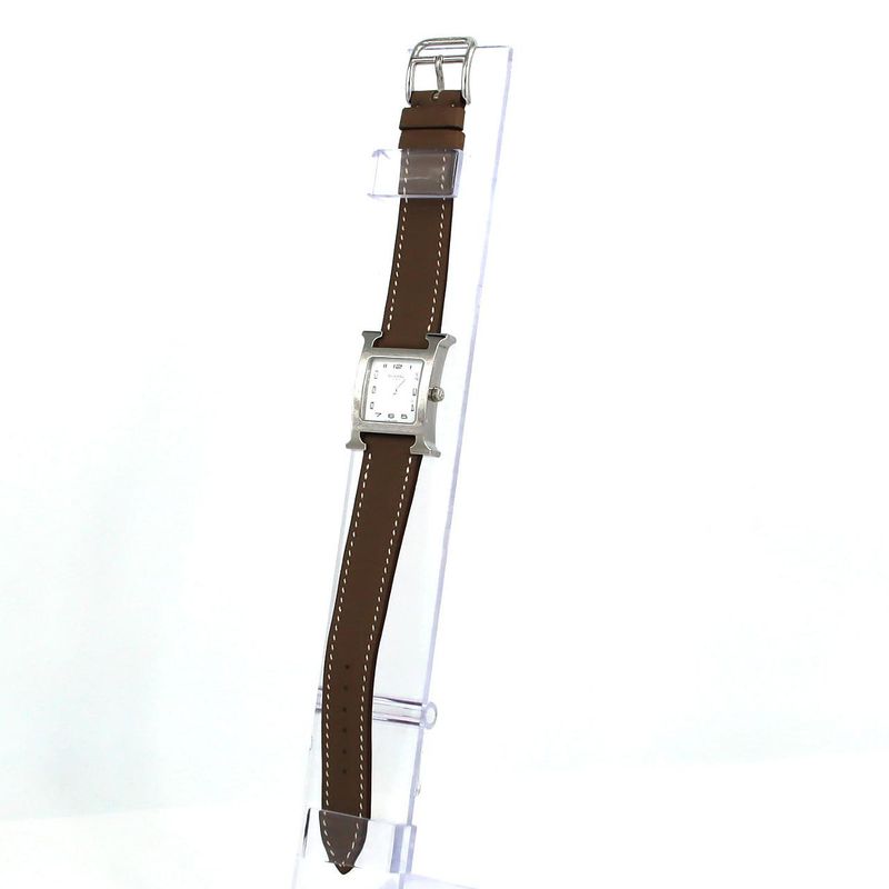 Hermes Watch SS Quartz Dial Color: White Arabic