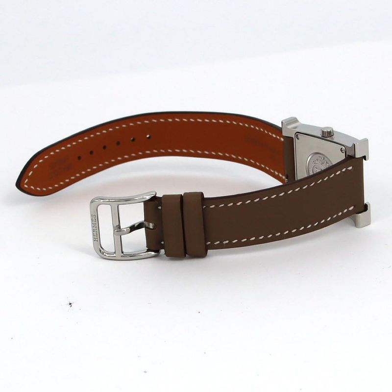 Hermes Watch SS Quartz Dial Color: White Arabic
