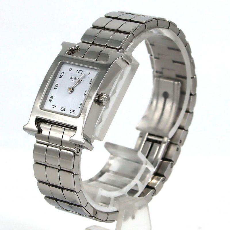 Hermes Watch SS Quartz Dial Color: White Arabic