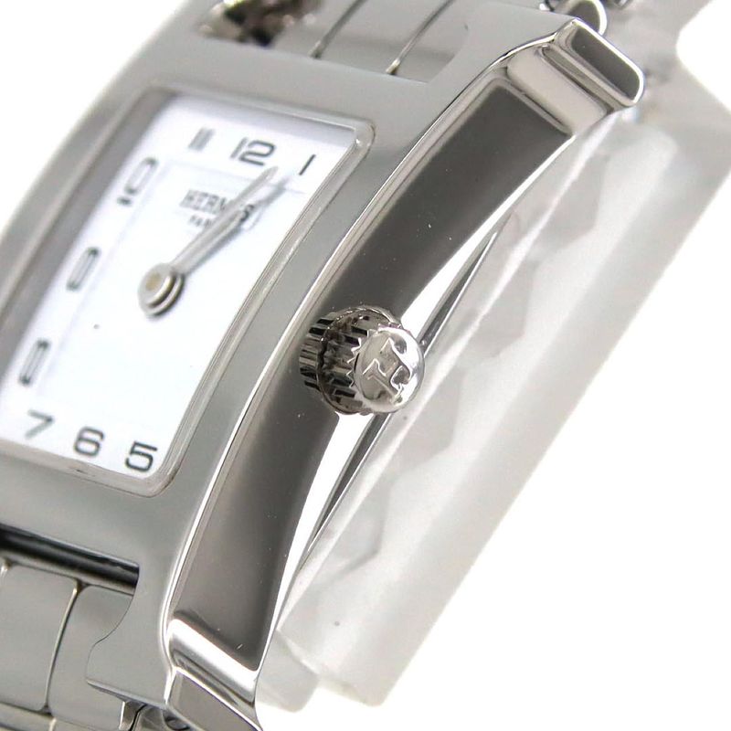 Hermes Watch SS Quartz Dial Color: White Arabic