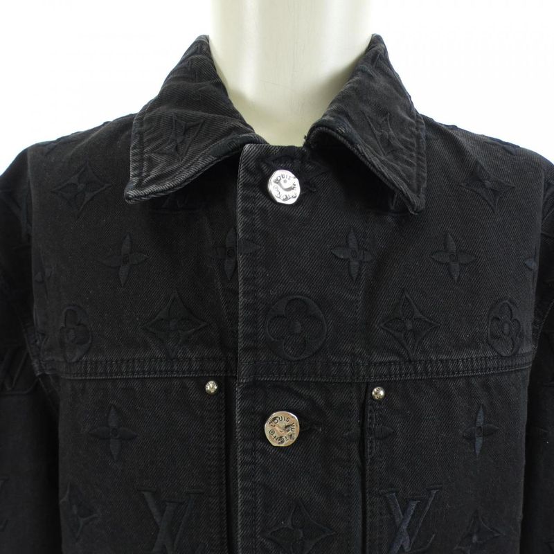 Louis Vuitton Embroidered Denim Jacket Black Blue