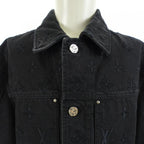 Louis Vuitton Embroidered Denim Jacket Black Blue