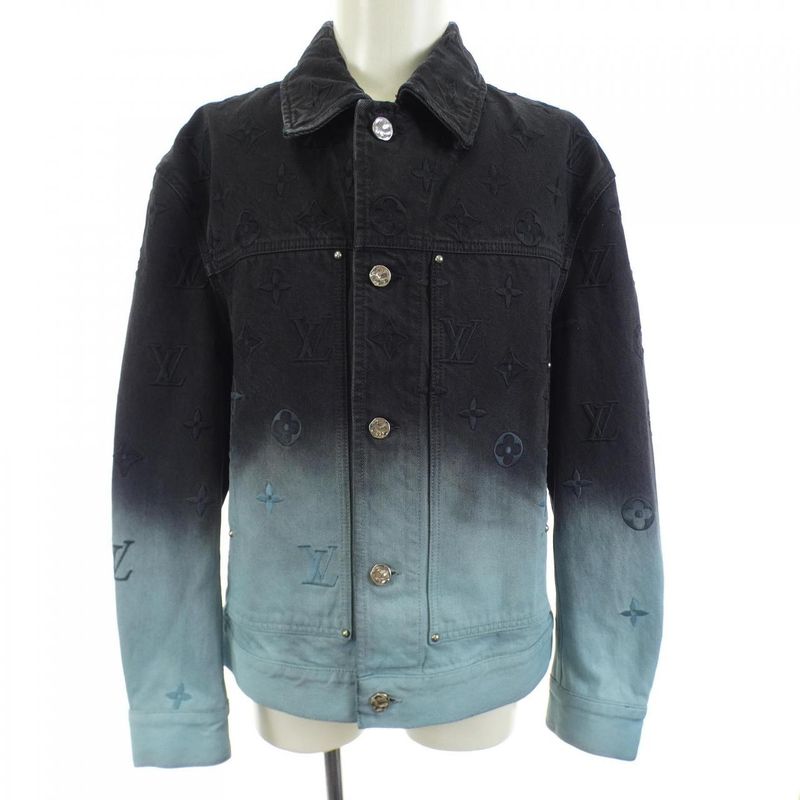 Louis Vuitton Embroidered Denim Jacket Black Blue