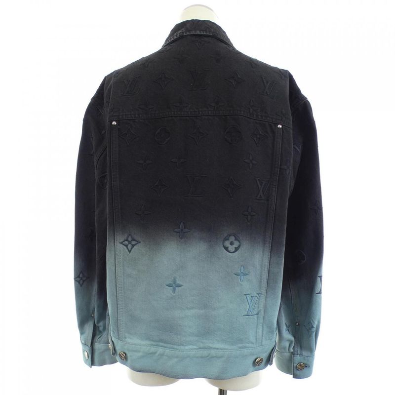 Louis Vuitton Embroidered Denim Jacket Black Blue