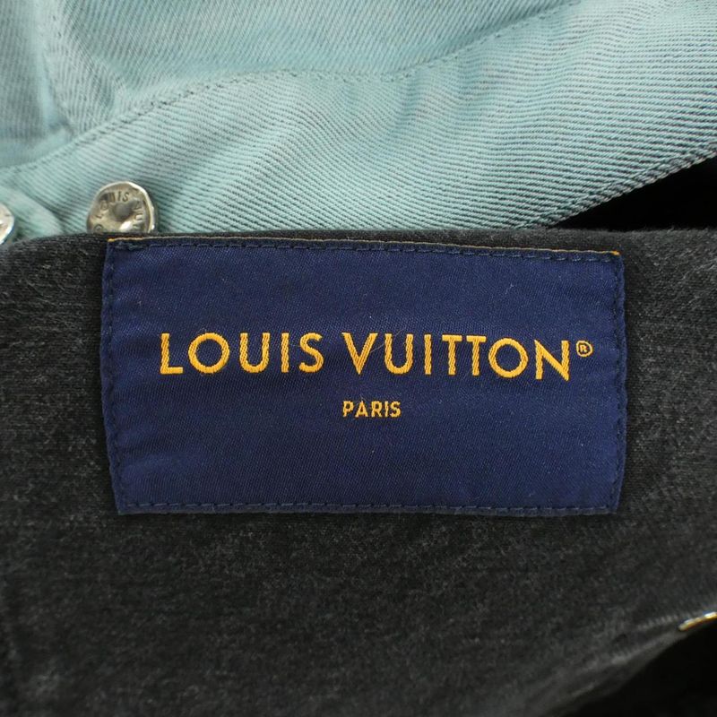 Louis Vuitton Embroidered Denim Jacket Black Blue