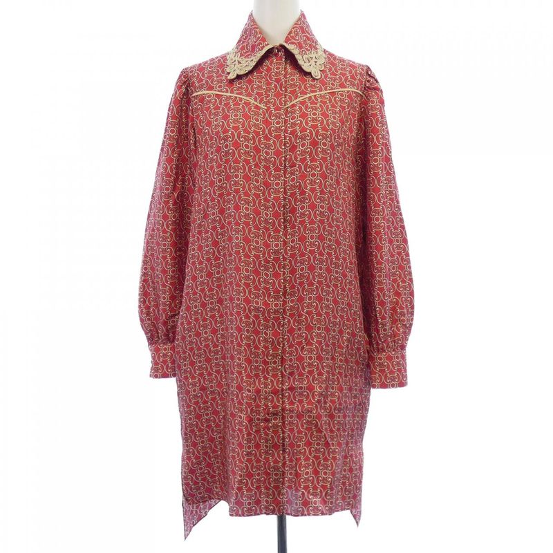 Fendi Dress Silk Brown Red