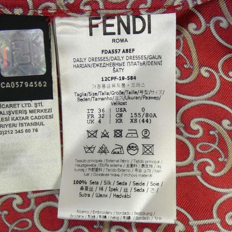 Fendi Dress Silk Brown Red