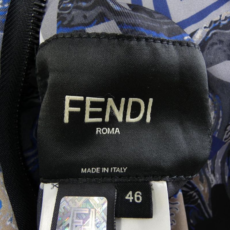 Fendi Aixy Jacket Black 46 Navy Gray