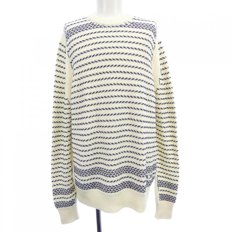 Dior Knit Sweater White Navy