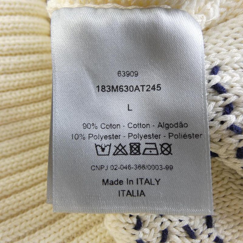 Dior Knit Sweater White Navy
