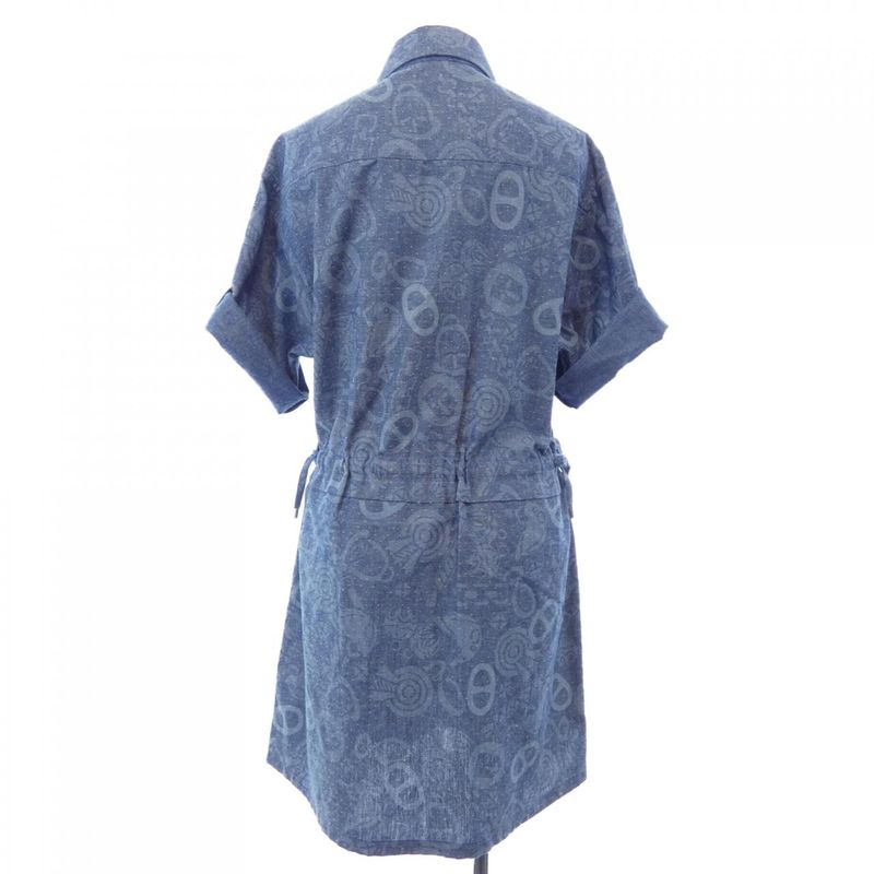 Hermes Dress Blue 38 Blue-based Transparency