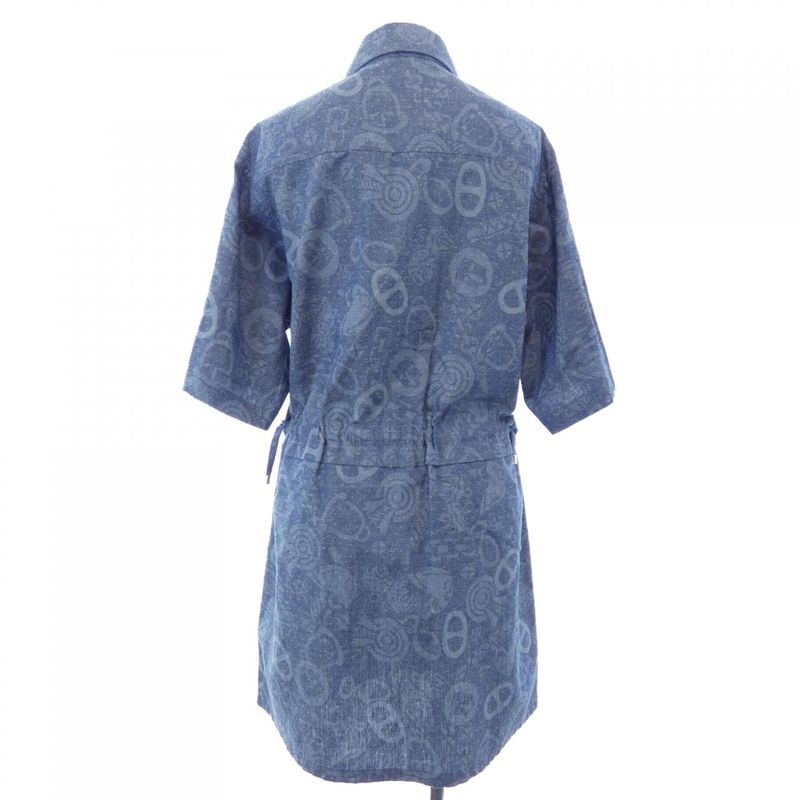 Hermes Dress Blue 38 Blue-based Transparency