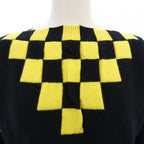 Louis Vuitton Knit Top Cashmere Black Yellow Check