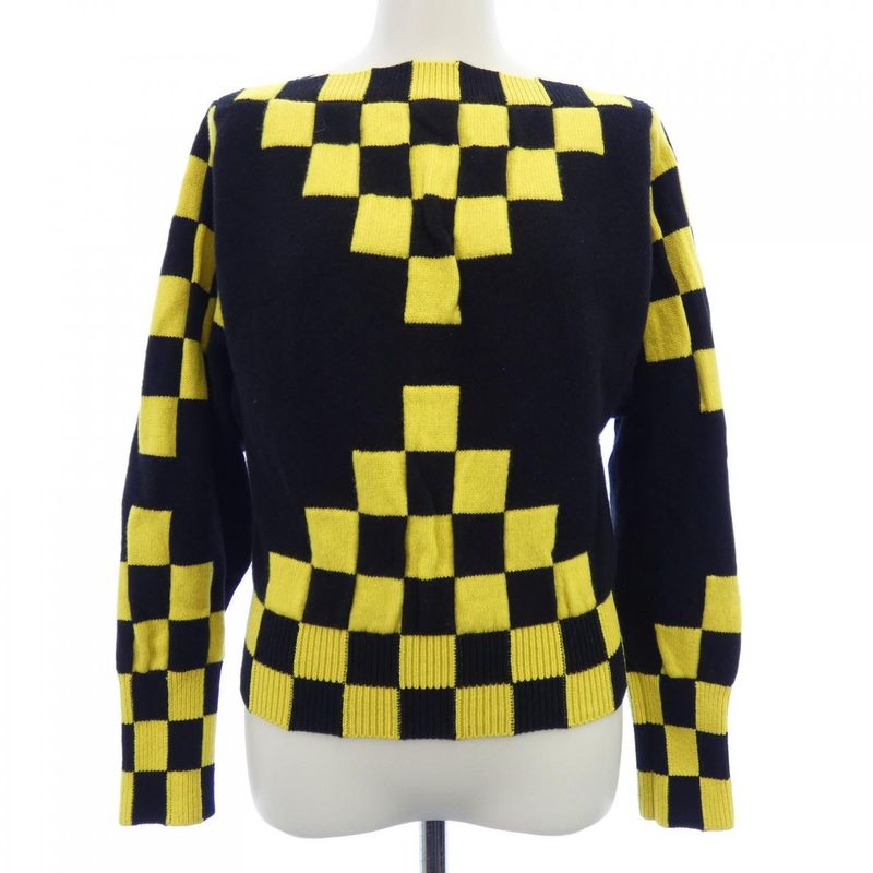 Louis Vuitton Knit Top Cashmere Black Yellow Check