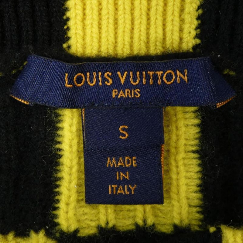 Louis Vuitton Knit Top Cashmere Black Yellow Check