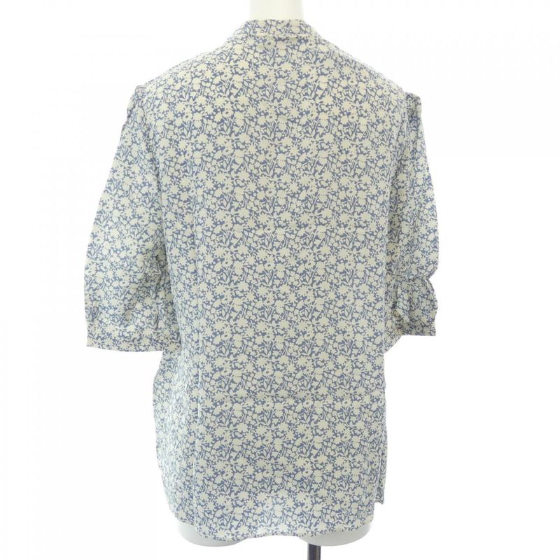 Celine S/S Shirt Silk Blue Blue-based Transparency