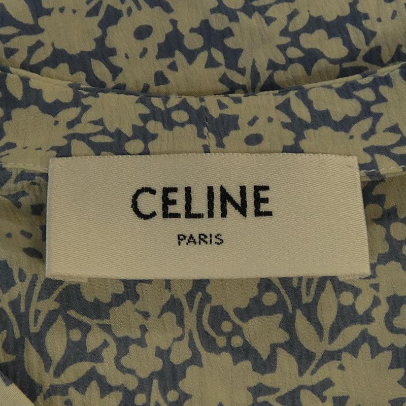 Celine S/S Shirt Silk Blue Blue-based Transparency